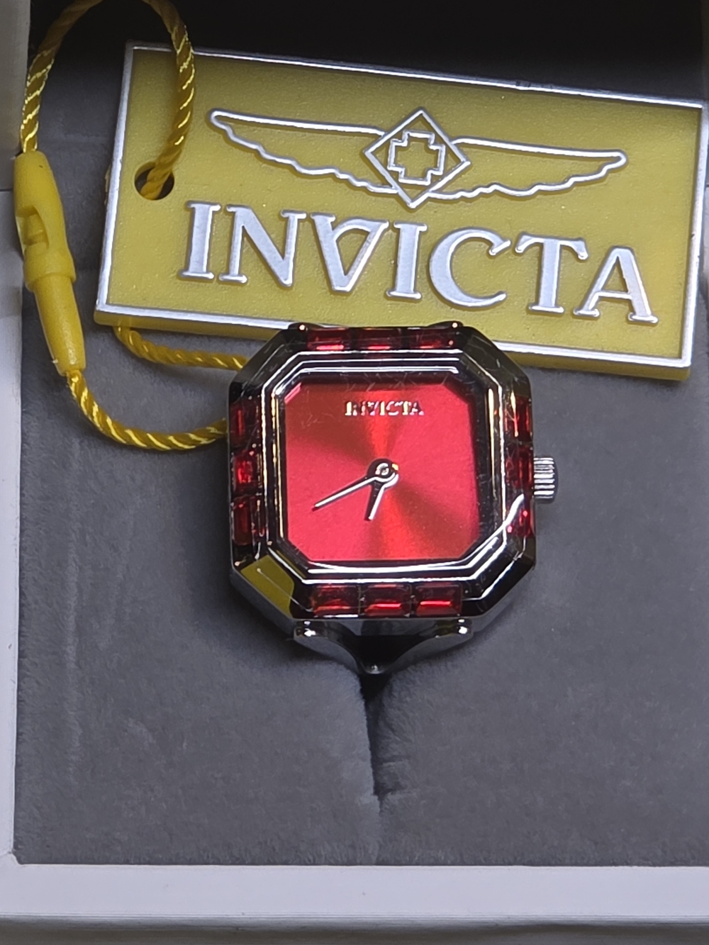 Invicta Mini Angel Women's Ring Watch - 21.5mm Silver/Red